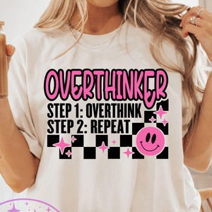 OVERTHINKER png, overthinker pink png, retro arch png, arch, varsity, mental health png, Funny popular png file, girly png, overthinkers