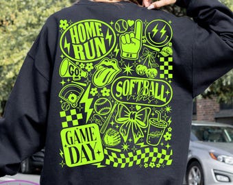 Vintage Softball Collage Png, Game Day, Retro Softball Sublimation Design for Shirt, Trendy Softball Season