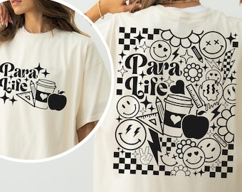 Retro Para Life SVG, Lärare Svg, Undervisad lärare Svg, Lärarliv Svg, Para Svg, Retro Skola Svg, Fram- och Baksida Lärare Svg