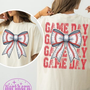 Game Day Baseball rode strik png, sublimatieontwerp honkbalstrik, coquette Bow png, Baseball Mama png, Retro Baseball Mom png, wedstrijddag png