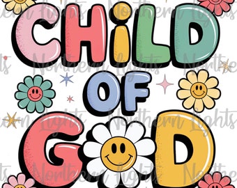 Enfant de Dieu PNG, Jésus Png, Design rétro chrétien par sublimation, Christian Png, Faith Png, Png religieux, Png enfant