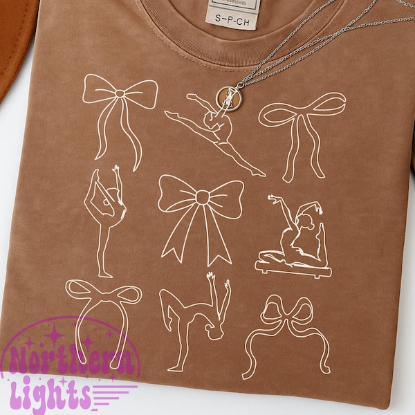 Minimalist Gymnastics PNG Design, Retro Gymnastics Vibes, Gymnastic Bow Sublimation for Shirt