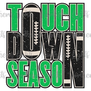 Temporada de touchdown retro verde y negro png, diseño de sublimación de fútbol, temporada de fútbol png, touchdown png, día de juego verde y negro png