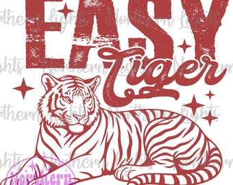 Einfacher Tiger Png, Retro Tiger Png, trendiger Tiger Png, Sublimationsdesign Png, Vintage Tiger Sublimation T-Shirt Grafik, Retro Tiger Png