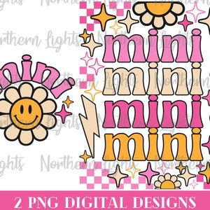 Retro Mini Png, Mini Sublimationsdesign, Vorder- und Rückseite Mini Design Png, digitaler Download, Mini Png