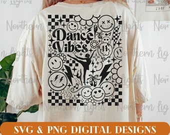 Retro Dance Vibes SVG, Dance Svg Design, Dance Life Svg,  Dance Mom Svg, Dance Svg, Smile Dance Svg