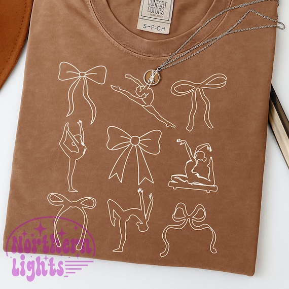 Minimalist Gymnastics PNG Design, Retro Gymnastics Vibes, Gymnastic Bow Sublimation for Shirt
