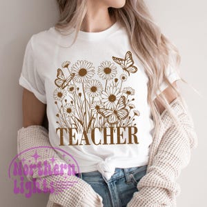 Floral Boho Teacher PNG, Teacher Sublimation Design, Groovy Teacher Png, School Teacher Png, Digital Download, Flowers Teacher Png