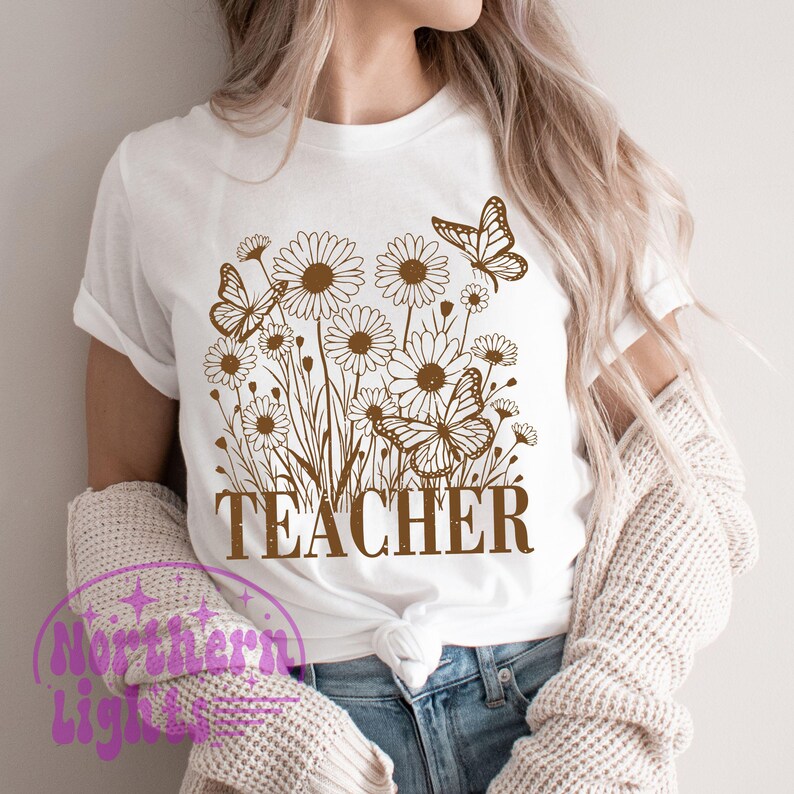 Floral Boho Teacher PNG, Teacher Sublimation Design, Groovy Teacher Png, School Teacher Png, Digital Download, Flowers Teacher Png