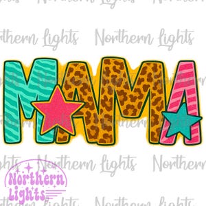 Sublimation léopard rétro maman png, fête des mères png, preppy mama png, rétro maman png, maman brillant png, modèles tendance mama png