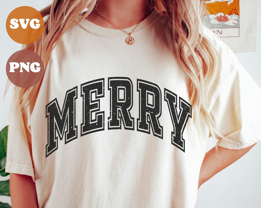 Merry SVG and PNG, Merry Christmas Svg Design, Christmas Svg, Merry