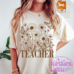 Floral Boho Teacher PNG, Teacher Sublimation Design, Groovy Teacher Png, School Teacher Png, Digital Download, Flowers Teacher Png