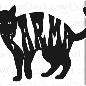 Karma Cat SVG, Karma Is A Cat Svg, Swiftie Midnights Svg, Silhouette Digital Download, Black Cat Svg, Cat Silhouette
