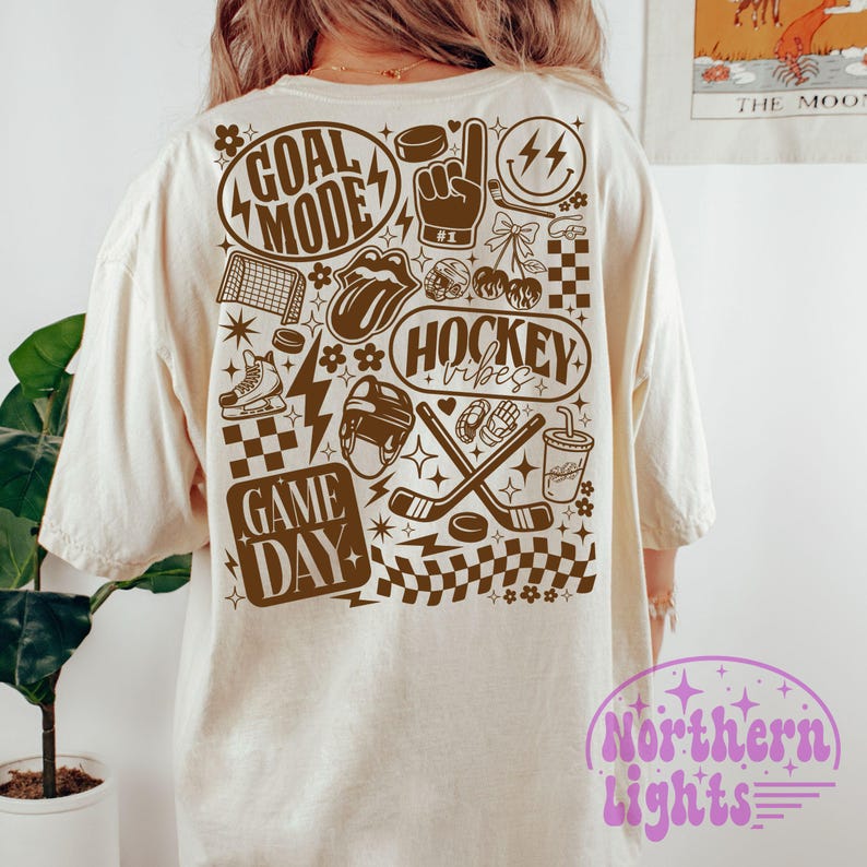 Vintage Hockey PNG, Hockey Png, Hockey Season Sublimation Design, Trendy Hockey Mom Png, Game Day Png, Retro Checkered Hockey Vibes Png