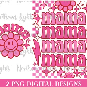 Retro mama png, mama-sublimatieontwerp, voor- en achterkant mama-ontwerp png, digitale download, mama png