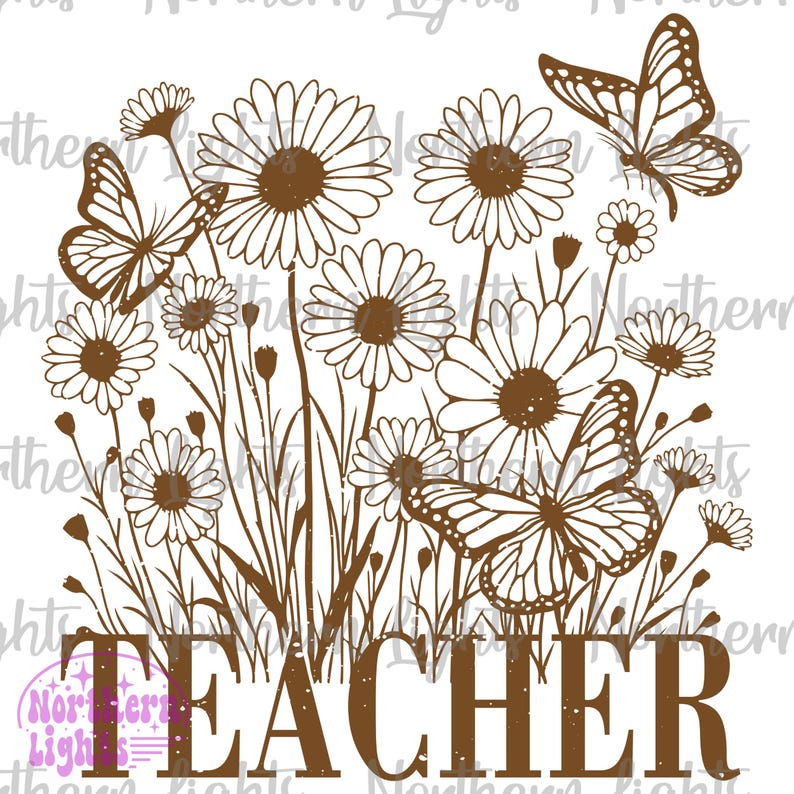Floral Boho Teacher PNG, Teacher Sublimation Design, Groovy Teacher Png, School Teacher Png, Digital Download, Flowers Teacher Png