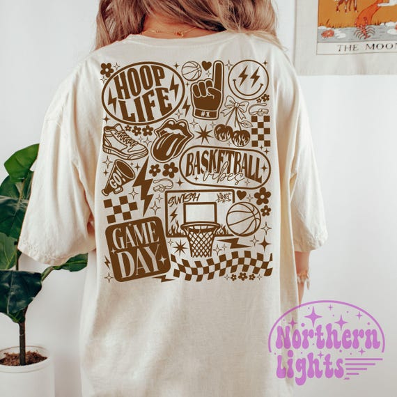Retro Basketball PNG: Vintage Sublimation Design (Digital Download)