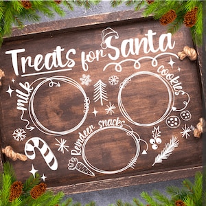 Cookies voor Santa Tray Doodle SVG png, Cookies voor Santa Plate SVG, Dear Santa Tray SVG, Treats for Santa svg png