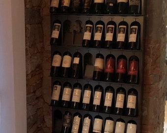 Modular wall bottle holder 24 PCS 75x75x19 corten LA01COR wine bar kitchen living room wherever there is a small or large space