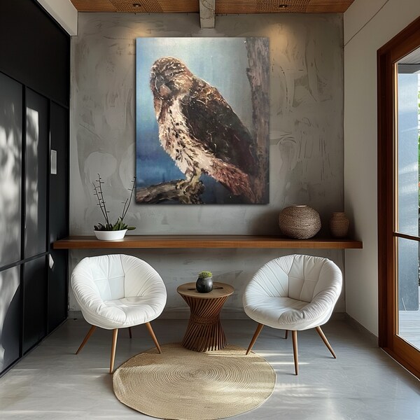 RedTail Hawk, Big Bird, Acrylic Painting, Wildlife