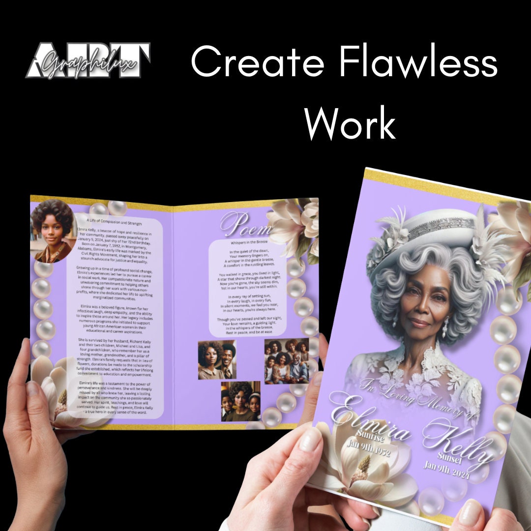Obituary Template Canva Template Easy to Use Etsy