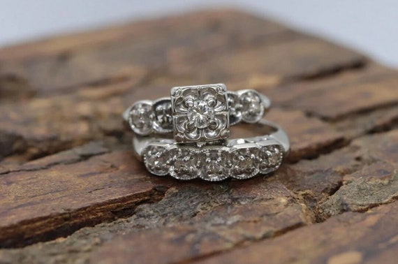 Cts Diamond Vintage Art Deco Bridal Set Engagement Ring 935