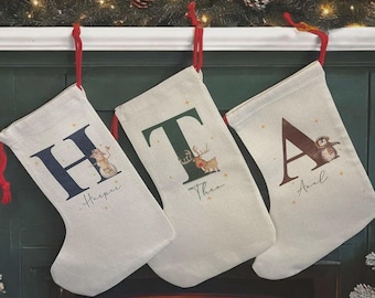 Personalised Christmas Stocking - Personalised stocking - christmas name stocking - santa - Christmas Eve - Christmas decorations - initial