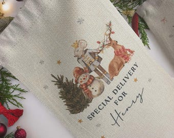 Personalised Christmas Stocking - Personalised stocking - christmas name stocking - santa - Christmas Eve - Christmas decorations - cute