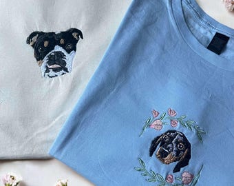 Op maat geborduurd sweatshirt voor huisdier, gepersonaliseerd shirt voor huisdier, gepersonaliseerde hoodie voor huisdier, gepersonaliseerd sweatshirt voor huisdiergezicht en koosnaampje