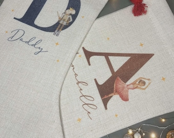 Personalised Christmas Stocking - Personalised stocking - christmas name stocking - santa - Christmas Eve - Christmas decorations - initial