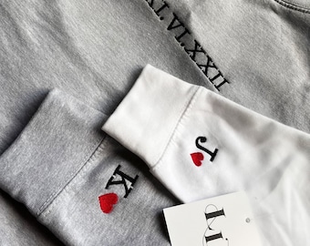 Personalizado bordado dele e dela casais combinando unissex casais hoodies numeral romano presente de casamento/data de aniversário moletom com capuz