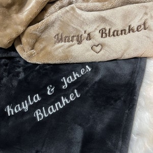 Personalised embroidered blanket with embroidered personal message home gift | Thoughtful gift for Mum Nan dad | gift ideas special day