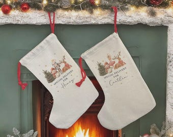 Personalised Christmas Stocking - Personalised stocking - christmas name stocking - santa - Christmas Eve - Christmas decorations - cute