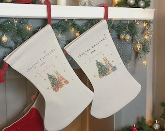Personalised Peter Rabbit Christmas Stocking - Personalised stocking - christmas name stocking - santa - Christmas Eve - Christmas