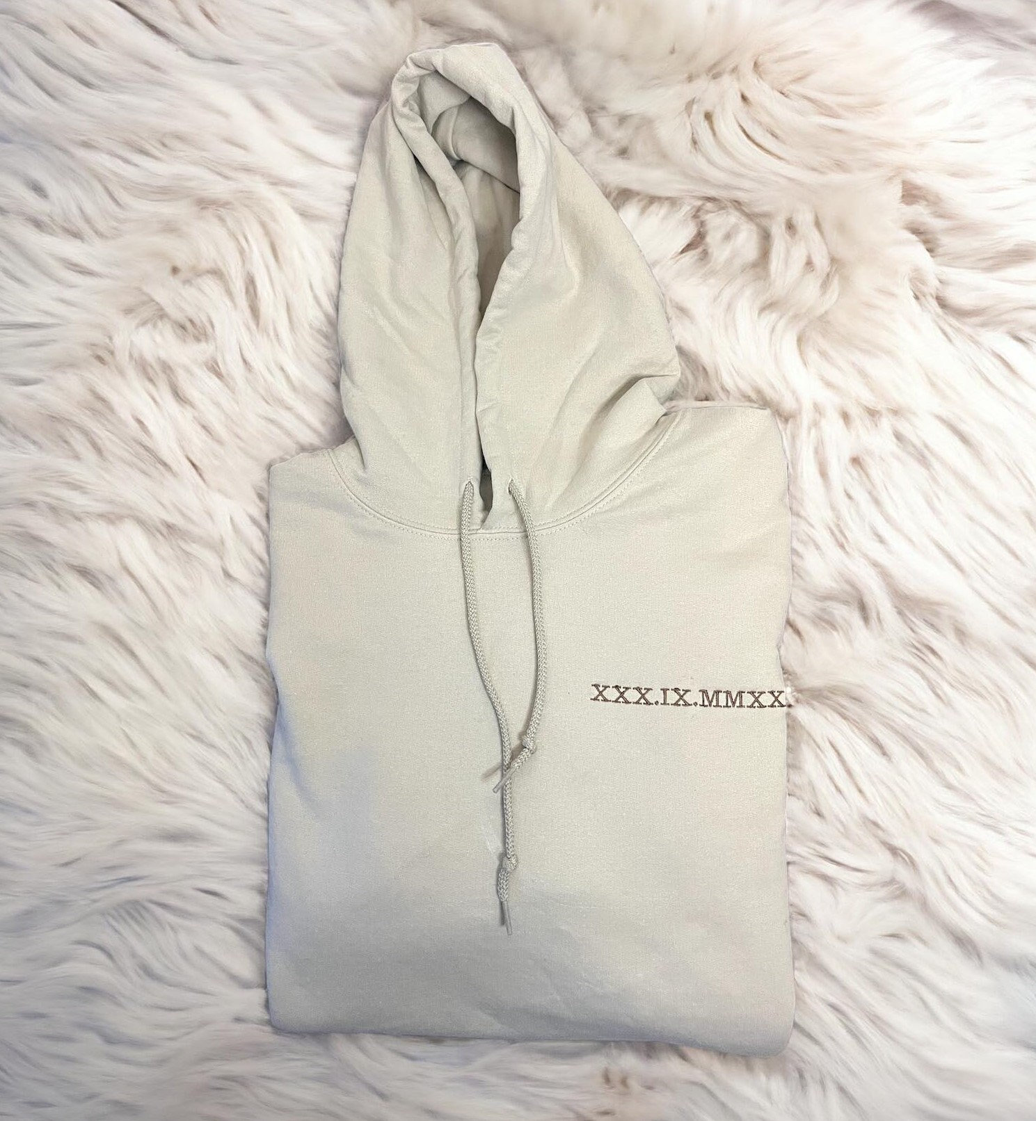 Custom personalised embroidered his & hers couples matching unisex couples hoodies Roman numeral wedding gift / anniversary date hoodie
