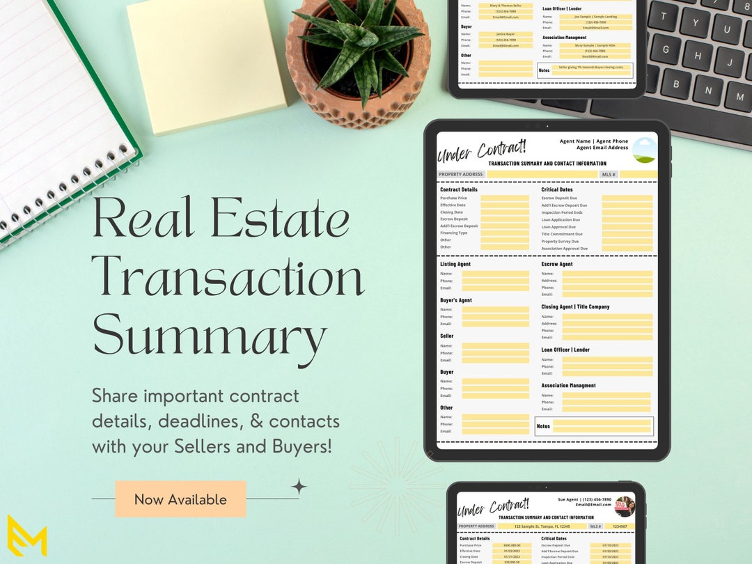 Under Contract Real Estate Checklist Editable Canva Template RE Agents Realtor Todolist