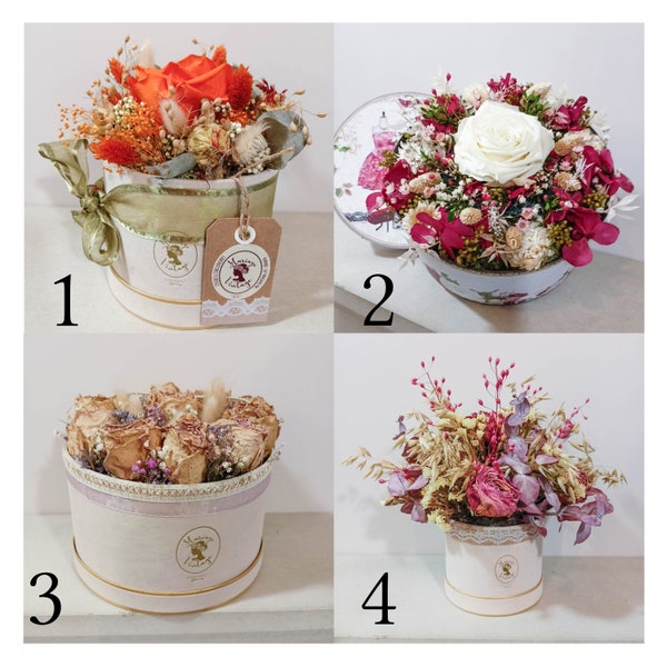 Flower Box with dried and stabilized flowers