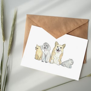 Hand-painted mini watercolor pet portrait, dog portraits from photos, dog portraits from photos, pet painting, personalized painting