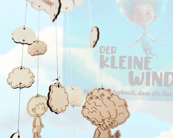 Wooden Mobile Set "The Little Wind" Merchandise DIY Mobile Clouds Wind