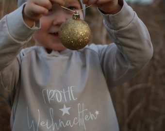 Weihnachtspullover für Kinder und Babys, Frohe Weihnachten Sweatshirt, Weihnachtsoutfit aus Biobaumwolle