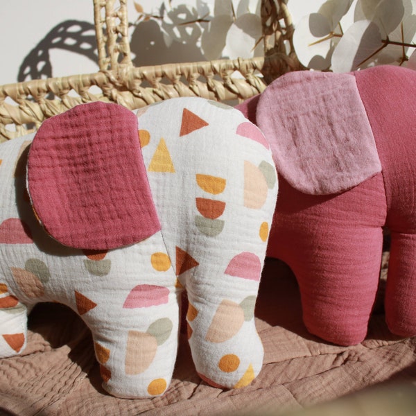 Stofftier Elefant, Kuscheltier, Biobaumwolle, Geburtsgeschenk zum Baby