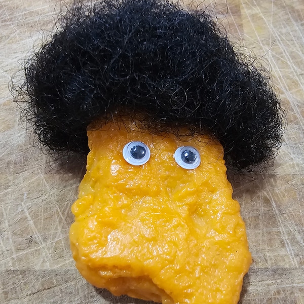 Afro Chicken Nugget Funny Refrigerator Magnet Fridge Gift Cute Fro Housewarming for Men Women Best Friend Exchange with Coil Hair Gag Silly