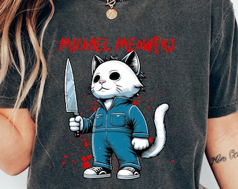 Michael Meowers Cat Halloween T-shirt: Funny Cat Mom Gift