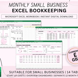 Small Business Bookkeeping Spreadsheet Business Budgeting Excel Monthly Income Expense Tracker Profit Loss Sales Cost Budget Tracker