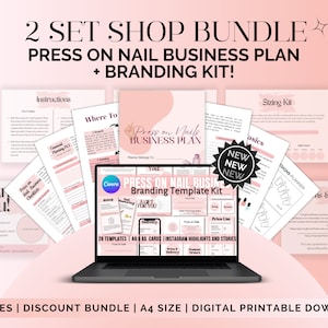 Comprar paquete Press on Nail Plan de negocios Nails Branding Kit Tarjetas de agradecimiento editables Press on Nail Business Plantillas de historias de Instagram