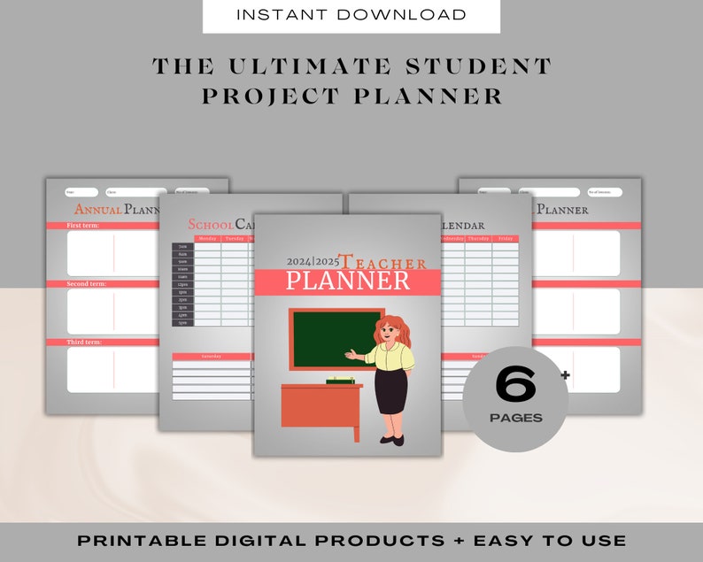 2024 2025 Teacher Notebook Planner, Teachers Journal, Annual Planner