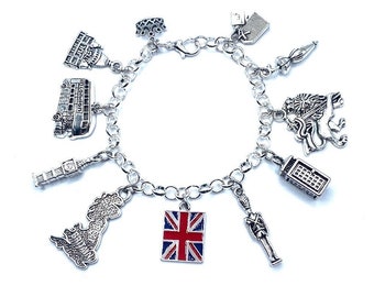 England Charm Bracelet London Great Britain UK British