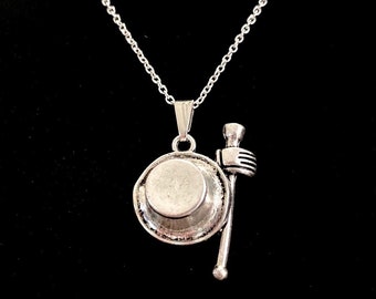 Top Hat Glove Cane Necklace