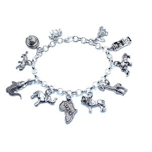 Africa Safari Charm Bracelet Wild Animals