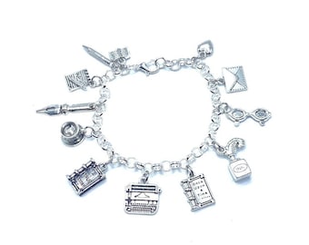 Writer Charm Bracelet Author